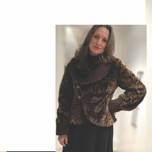 Reversible Faux Leopard/Suede Waist Jacket